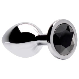 Plug anal hard ao inox - preto -  M