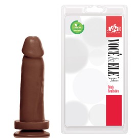 Dildo simples com ventosa -14,5x4cm - Marrom