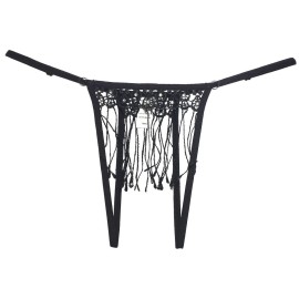 Calcinha Aberta com Franjas - Fala s�rio - Preto