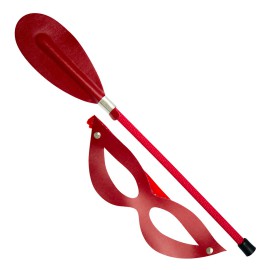 Kit Dominatrix - chibata oval e mscara - vermelho