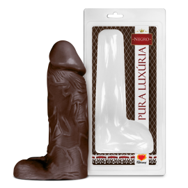 Dildo com testculo  Big 23,2X7,3cm - Chocolate