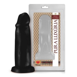 Dildo simples - Pura luxria 15,3x4cm - preto