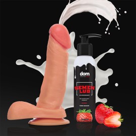 Kit Splash - Pnis Que Ejacula 16,5x4cm com Escroto + Semen Lub Morango Lubrificante