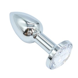 Plug anal de luxo em metal, com formato c�nico - tamanho PP Cristal