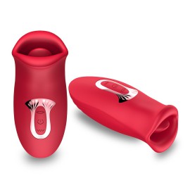 Vibrador em formato de boca com 10 modos de suco e 10 modos de estimulao - OLENA
