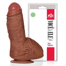 Pnis Realstico Brutus Com Ventosa 17x5,5cm Bege - Pequeno e Grosso.
