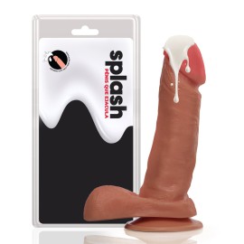  Splash - Pnis Que Ejacula 16,5x4cm com Escroto Marrom Realista