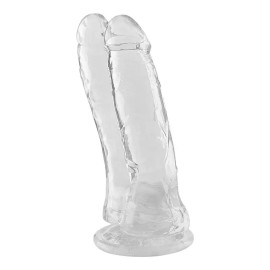 Dildo Duplo Realstico - Transparente - 17,3 x 3,5 