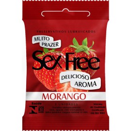 Preservativo lubrificado Morango - sex free