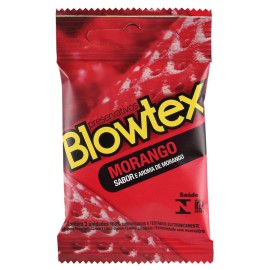 Preservativo lubrificado Morango - Blowtex