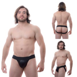 Cueca jocksrtap  sado tiras largas  cirre -  preto