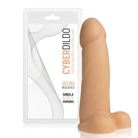 Dildo  com testculo cyber skin  vertebra - 19x4cm