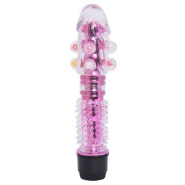 Vibrador personal em silicone com textura - 15x3,5cm rosa