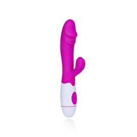 Vibrador com detalhe de glande em sua ponta, estimulador clitoriano em formato de bot�o de flor, dois motores que com 30 vibra��es - YOUVIBE