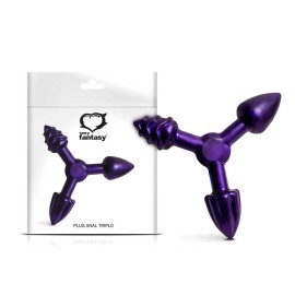 Plug anal triplo  -  silicone jelly roxo