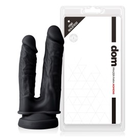 Dildo duplo Soft touch - 18X4cm e 16X3cm - preto