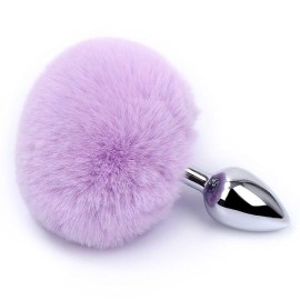  Plug Anal em Ao - Pompom de Coelho - Tamanho - P