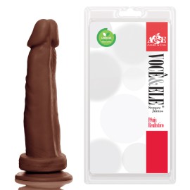 Dildo simples com ventosa - 16X4cm - MARROM