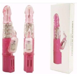 Vibrador rotativo jack rabbit com estimulador clitris - rosa