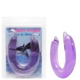 Dildo dupla penetrao  - translcido dolphin roxo