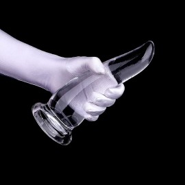 Plug Anal em Silicone - Formato de Cone - 16,5x4,5cm - SI Transparente 