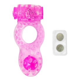 Anel peniano com vibrao perola rosa