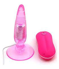 Plug Anal com ventosa - 10 vibraes rosa