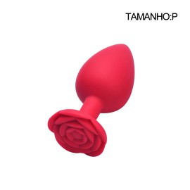Plug anal em silicone - Base de flor 