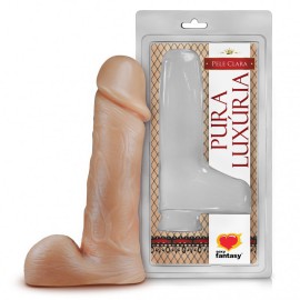 Dildo com testculo pura luxria  18x4cm- pele