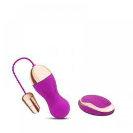 Mini vibrador jum egg recarregvel com controle remoto 10 vibrao - roxo