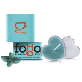 Vela para massagem beij�vel-  fogo e paix�o menta 