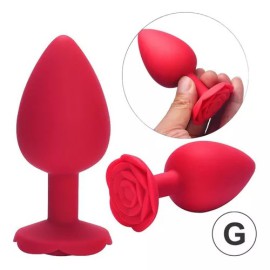 Plug Anal em silicone - Formato de Rosa - Tamanho G - 10,0x4,0 - SI
