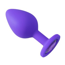 Plug Anal em Silicone com Pedra - Tamanho M Roxo
