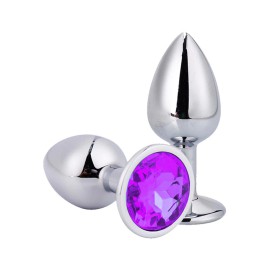 Plug anal hard a�o inox -  G roxo