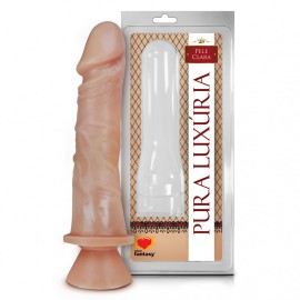 Dildo simples com ventosa - Pura lux�ria 15,3x4,5cm - pele 