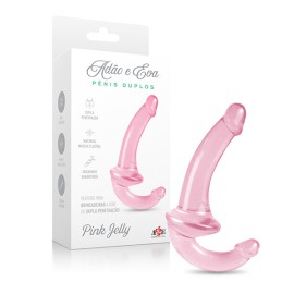 Dildo duplo  Ela e Ela  - translcido rosa 