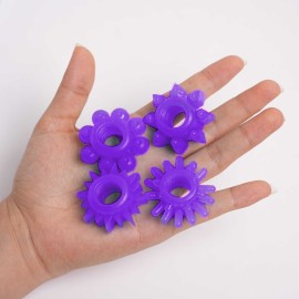 Kit Com 4 An�is Peniano Em Silicone Ajust�veis Roxo