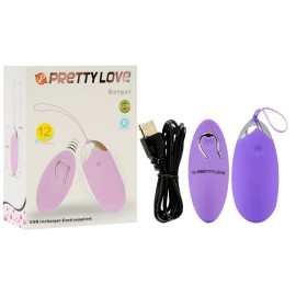 Mini vibrador egg recarregvel Pretty love - sem fio e 12 vibraes - roxo