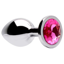 Plug anal hard ao inox - pink -  M