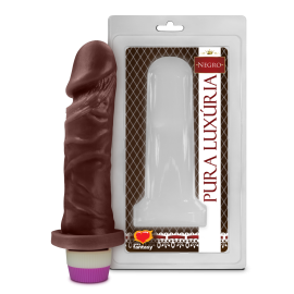 Vibrador Pnis Pura Luxria 15,3x4cm - Chocolate 