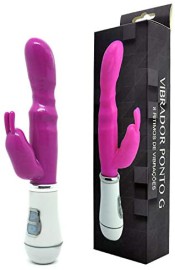 Vibrador silicone rabbit 8 vibraes -  vinho