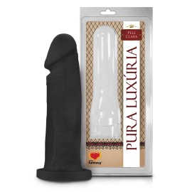 Dildo simples - Pura luxria 18,5x4,2cm - preto