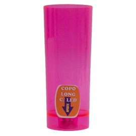 Copo longo para drink com luz - rosa 