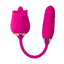Vibrador de Ponto G e Clitris com Lngua / Vai e vem - Formato de Rosa - Flowery Plus - S