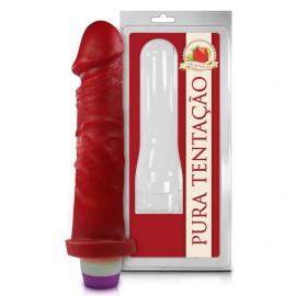 Vibrador Pura Tentao 18x4,4cm - aromtico morango 