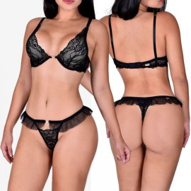 Conjunto  Imprudente  sexy  - renda - preto 