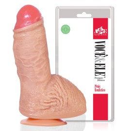  Pnis Realstico Brutus 17x5,5cm Com Ventosa Bege - Pequeno e Grosso.