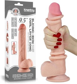 Dildo realstico com ventosa - 24,5x4,5 - camada dupla de densidade cyber skin