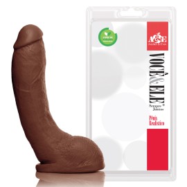 Dildo bengala com escroto  21x5,5cm - Marrom