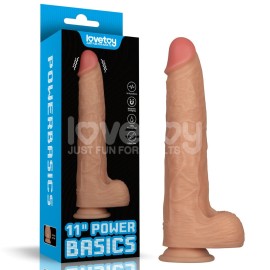 P�nis Real�stico 28,3x6,8 cm Recarreg�vel com 10 Modos de Vibra��o - 11'' Vibrating Power Basics Cock 